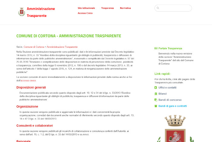 Screenshot della Homepage