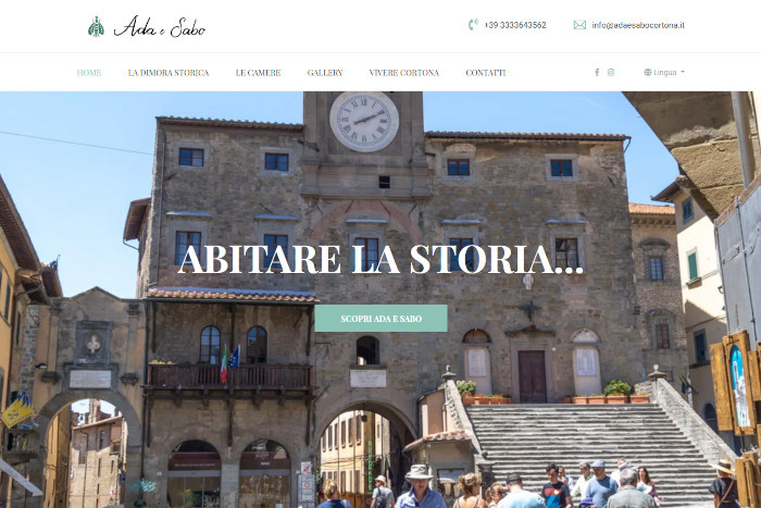 Screenshot della Homepage