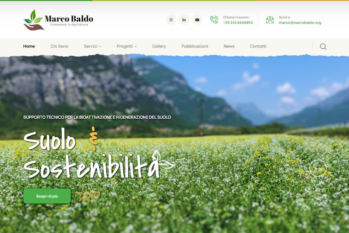 Screenshot della Homepage