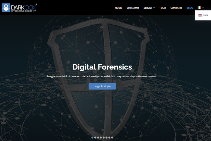 Screenshot della Homepage